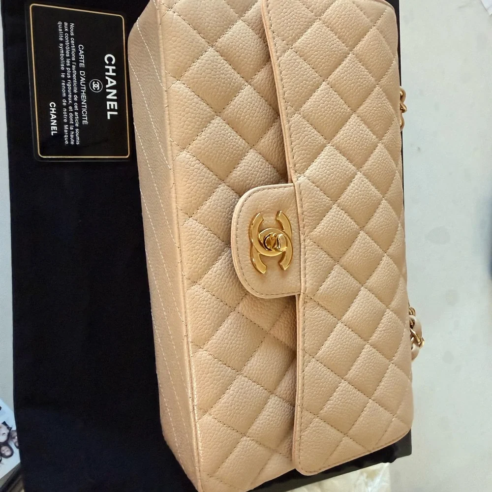 Chanel Beige Clair Medium Double Flap